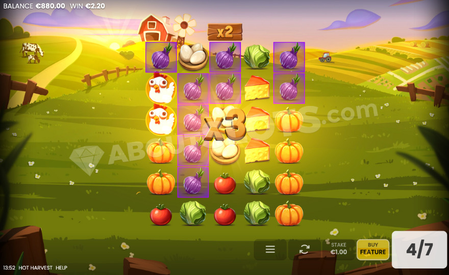 Bonus game with a 3X multiplier applied to the win