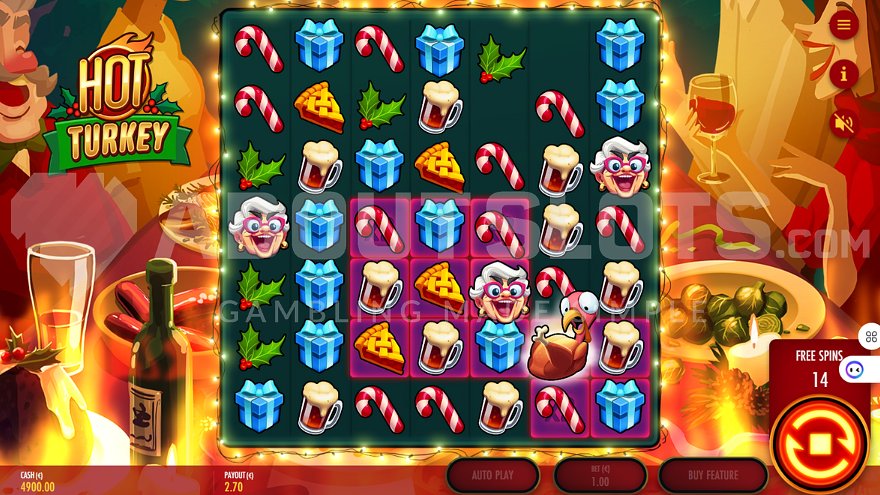 Hot Turkey free spins round with multiplier grid visible