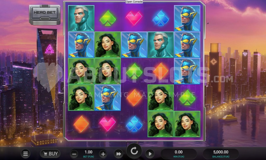 Base game with urban cityscape view in Immortal 5 slot