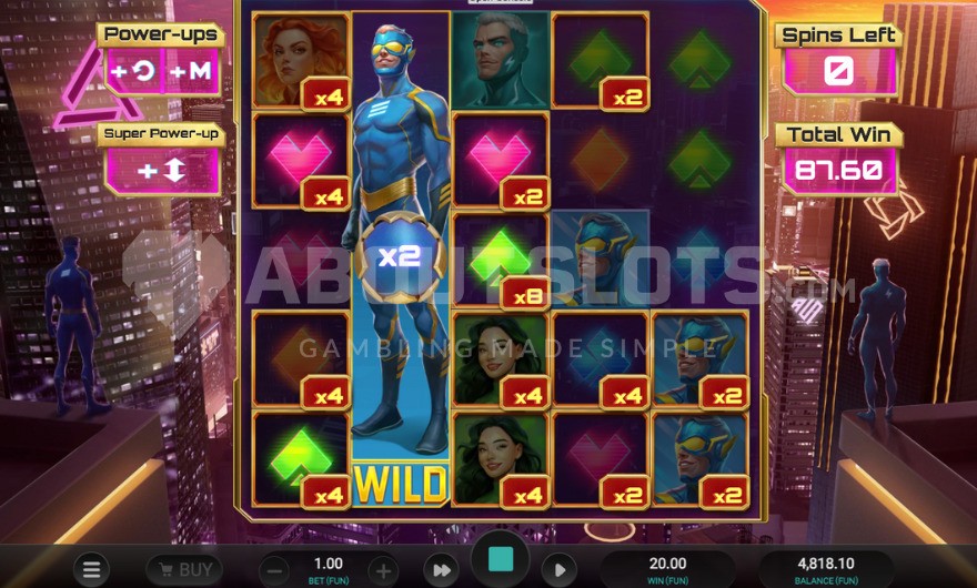 Fully expanded wild symbol with 2X multiplier on second reel in Immortal 5 slot