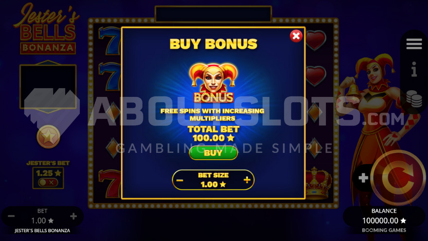 Jester's Bells Bonanza bonus buy feature