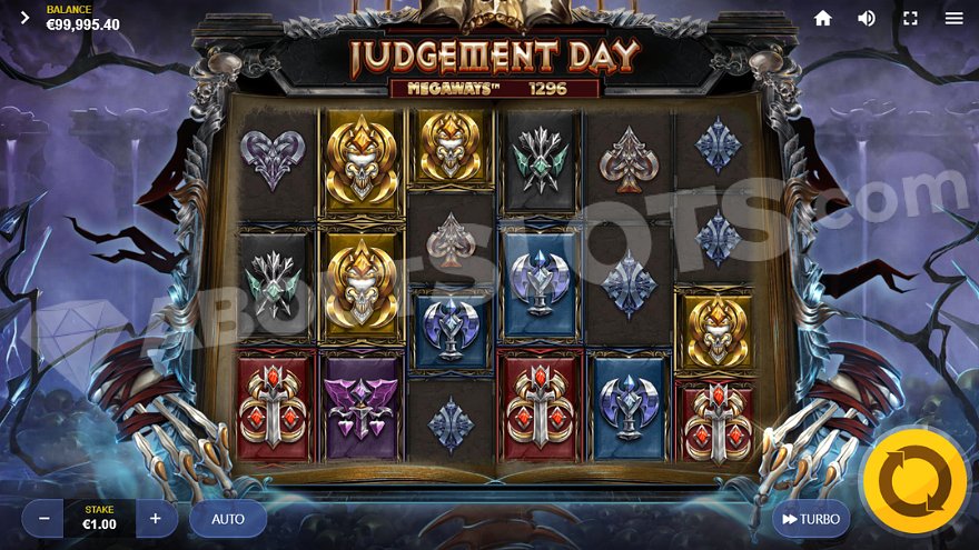 Six reels with variable number of rows in Judgement Day Megaways slot