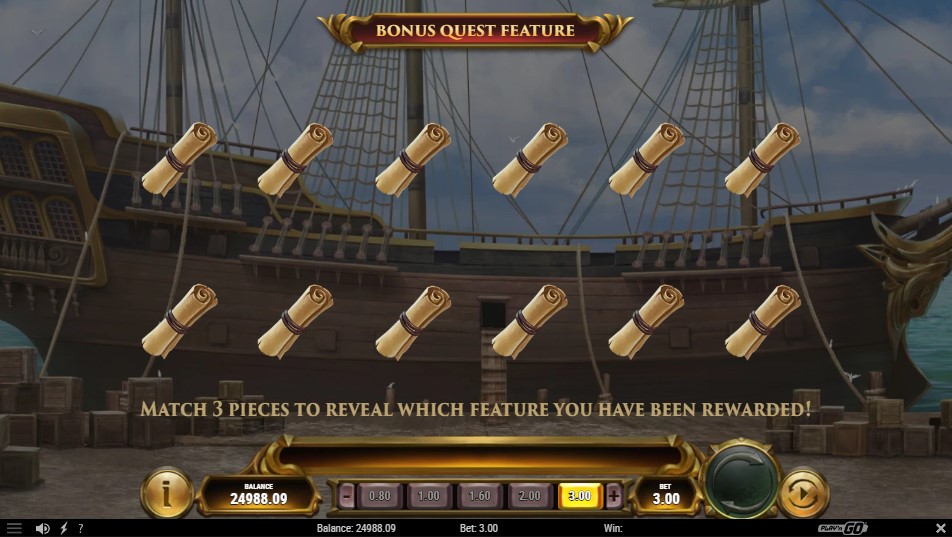 Jolly Roger 2 slot bonus feature with treasure map selection