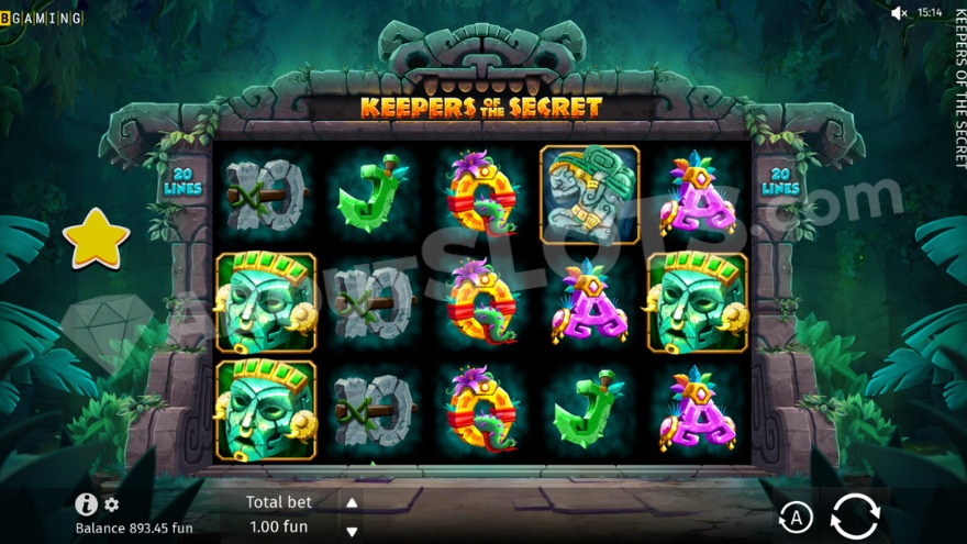 Base game screenshot of Keepers Of The Secret slot
