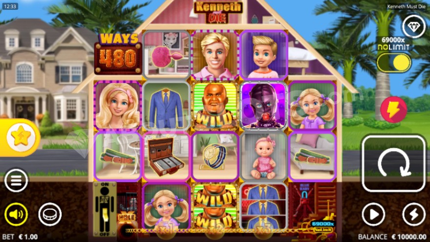 Base game with two Wild symbols on the reels