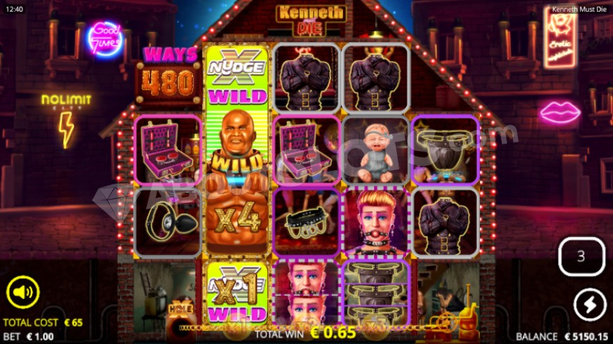 Beefy Spins bonus game with xNudge Wild on the second reel
