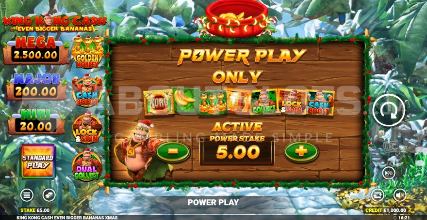 King Kong Cash Even Bigger Bananas Power Play mode with enhanced gameplay