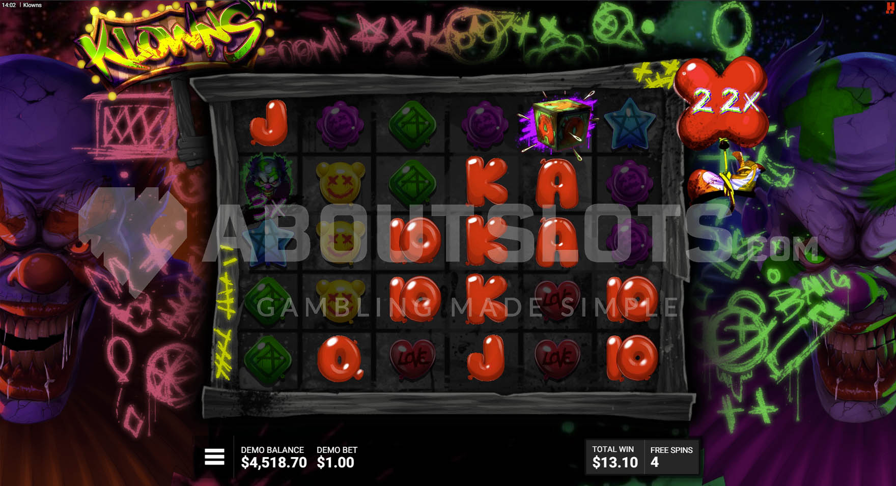 Bonus round in progress showing x22 multiplier and activated Needle Box feature