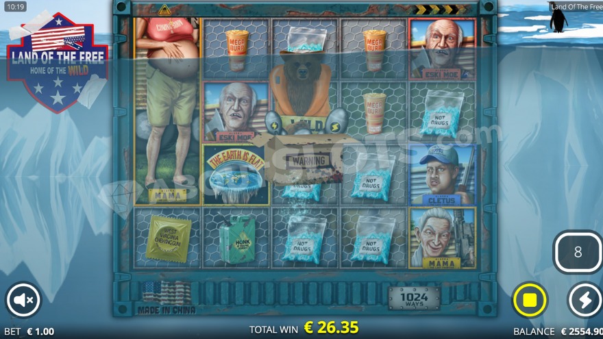 Land of the Free slot Mr. Split and Chainsaw feature demonstration