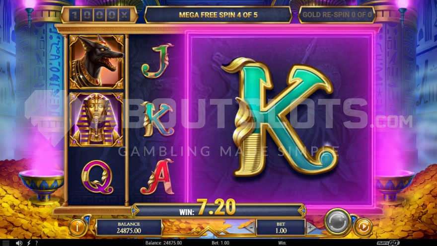 Mega K symbol in view during Mega Free Spins feature