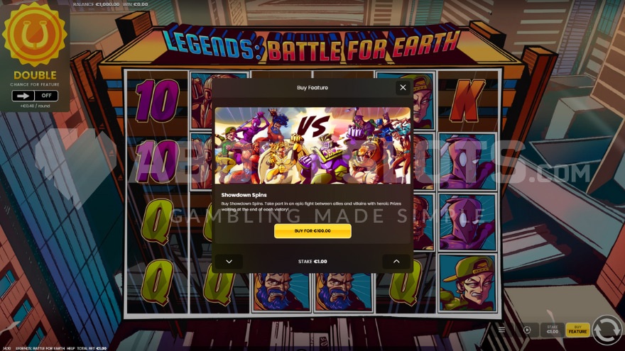 Feature Buy option with the ability to purchase Showdown Free Spins for 100x your stake