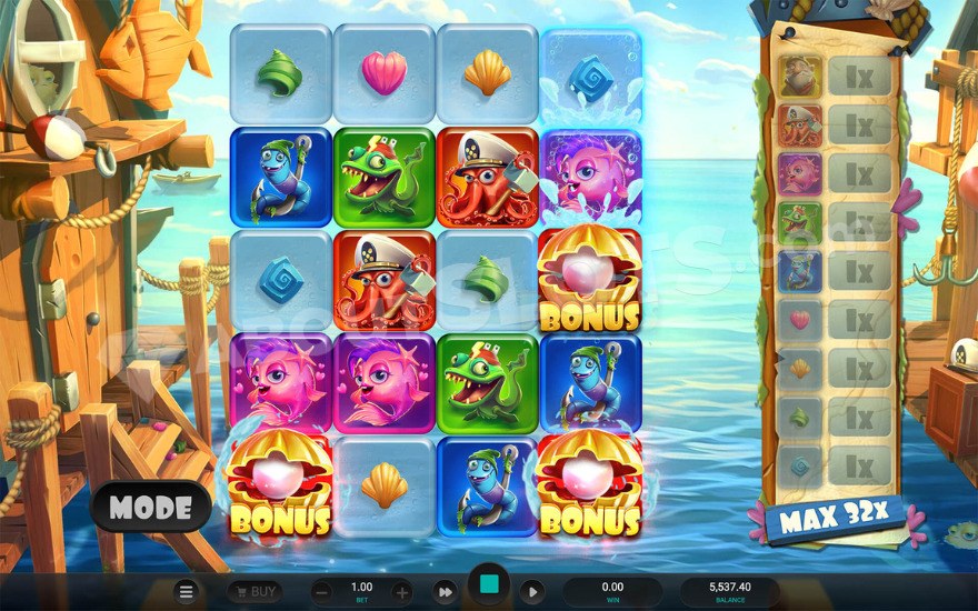 Base game view with the open sea visible in the background