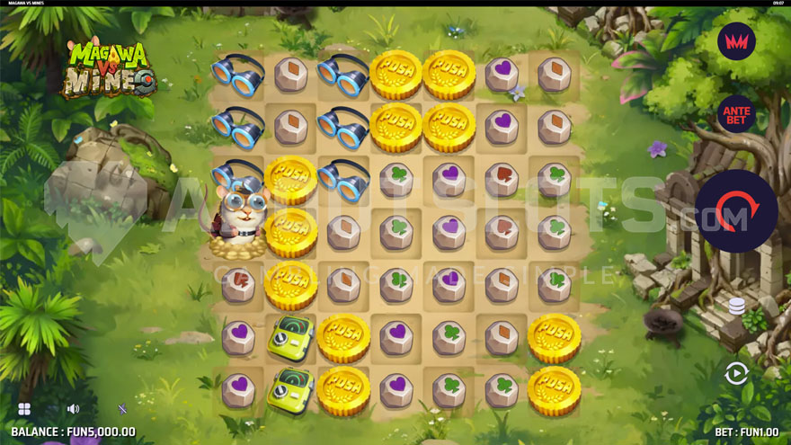 Base game with Magawa on the first reel