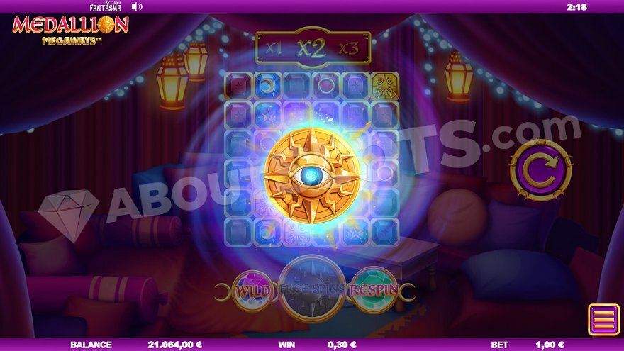 Medallion Megaways wild symbol expansion with multiplier