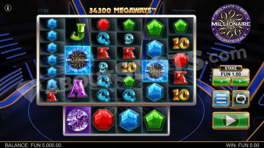 Base game with two scatter symbols on the reels in Millionaire slot.