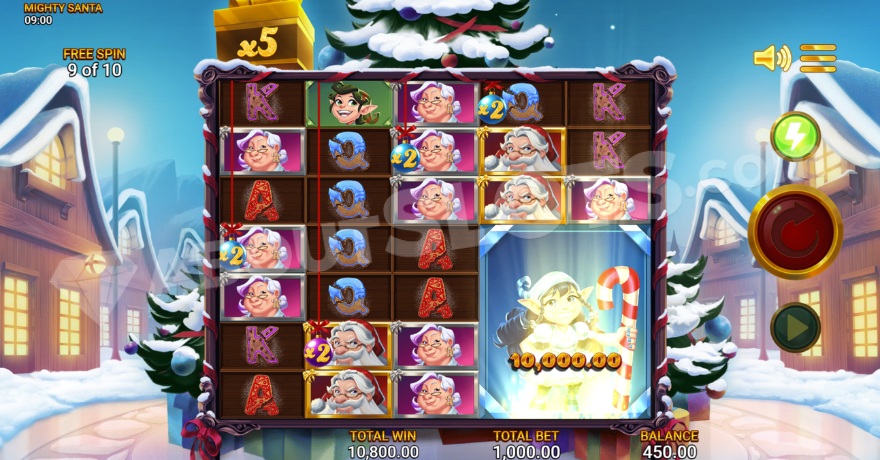 Free spins screen showing multipliers and supersymbols in action