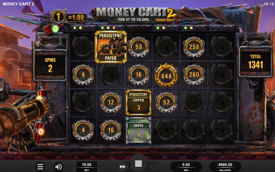 Money Cart 2 slot bonus feature activation screen