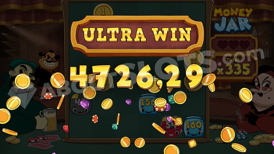 Money Jar slot bonus feature showing coin collection mechanism