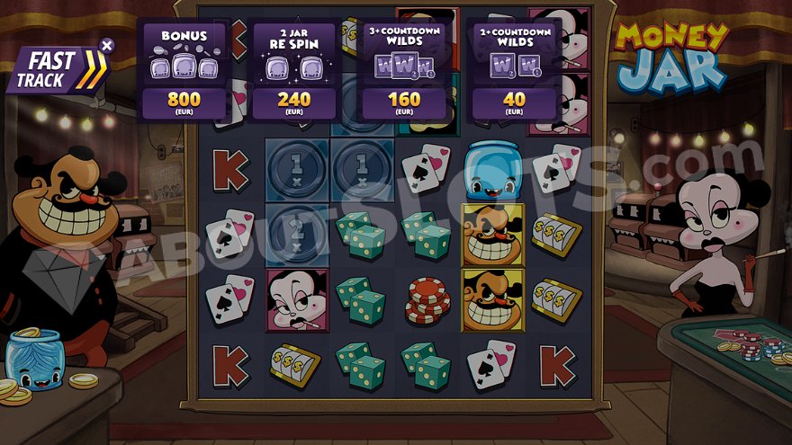 Money Jar bonus game screen showing special symbols and multipliers