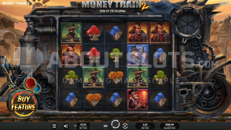 Main game with western town view in the background