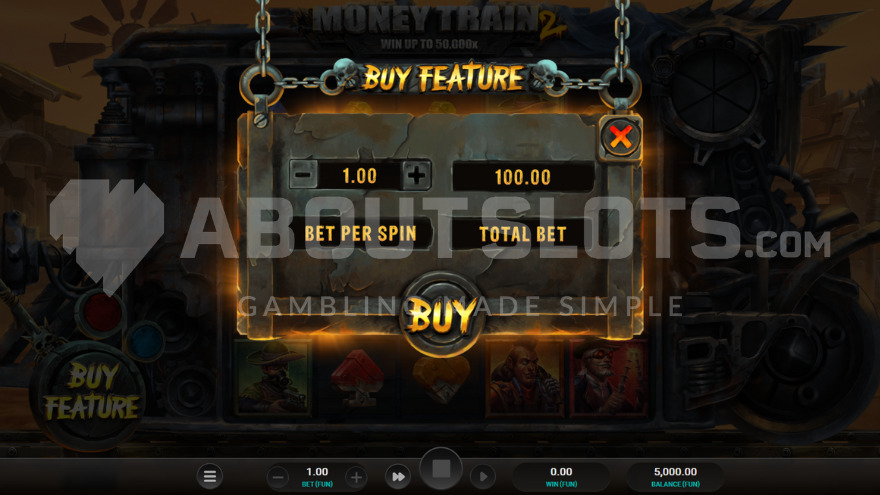 Feature Buy option with direct bonus game entry for 100X stake