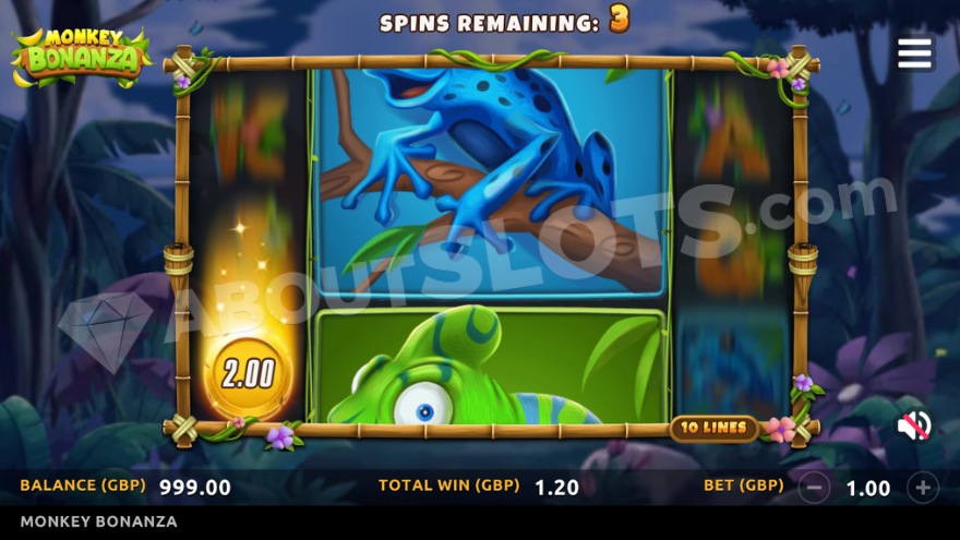 Free spins mode image taking place during nighttime.