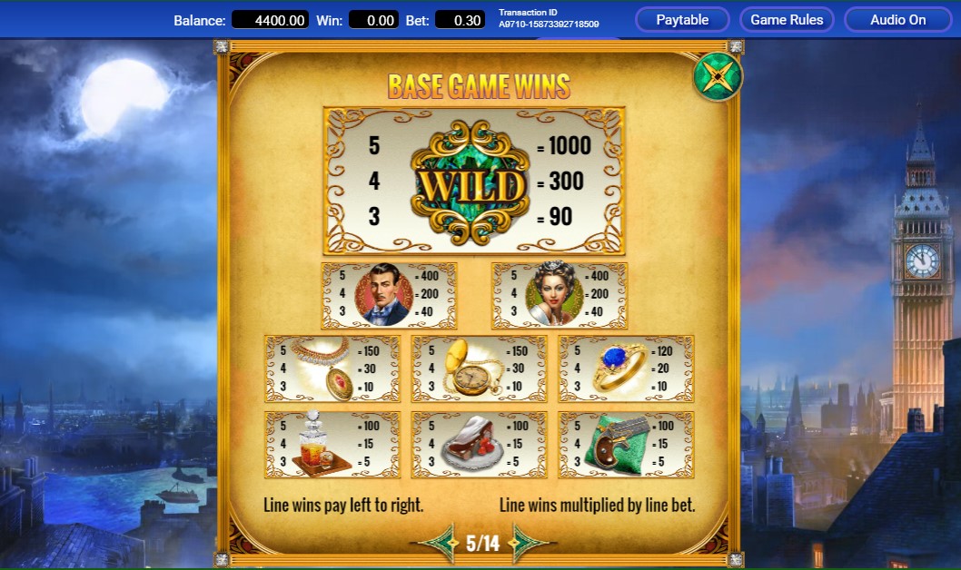 Mystery Express slot paytable and features
