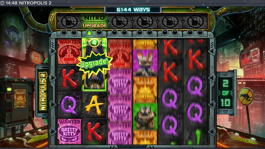 Nitropolis 2 slot game features and bonus mechanics