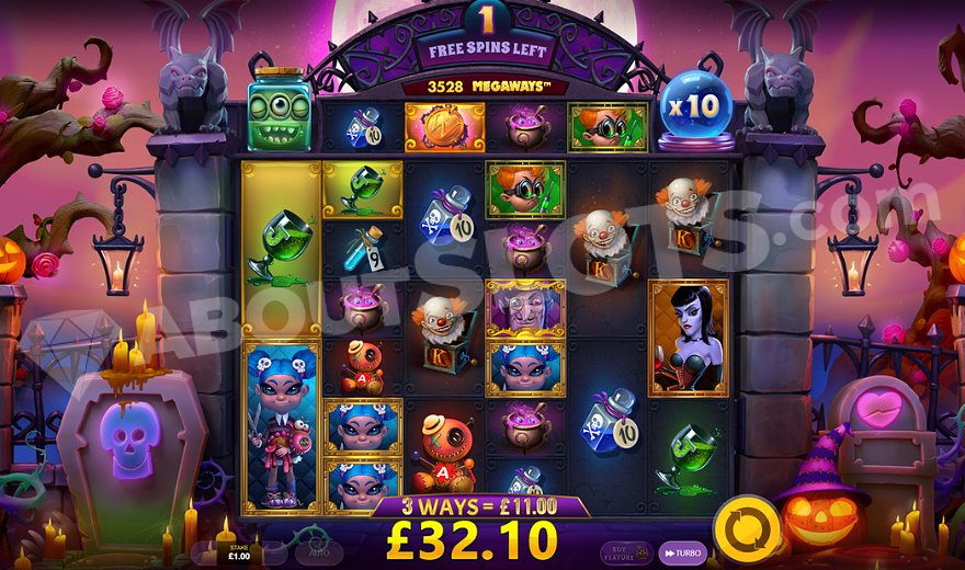 11X win on the final Free Spin, resetting the feature for 3 more spins.