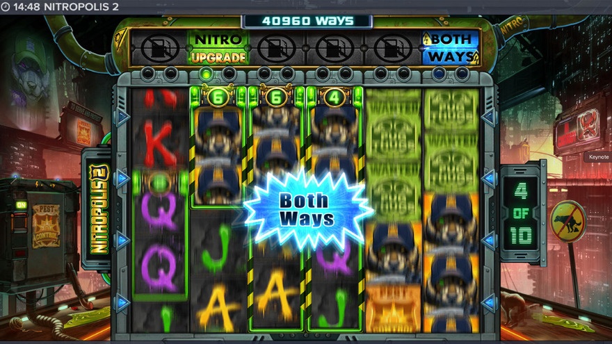 Nitropolis 2 slot bonus game and free spins feature