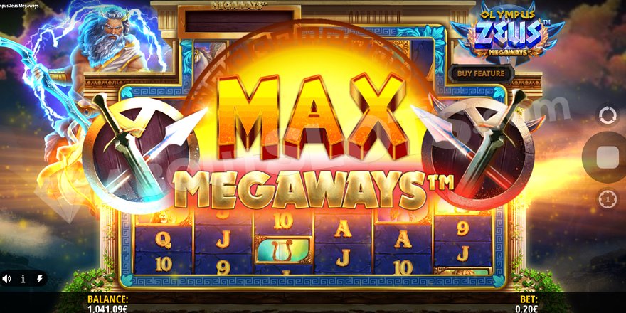 Large yellow letters above the reels spelling Max Megaways.
