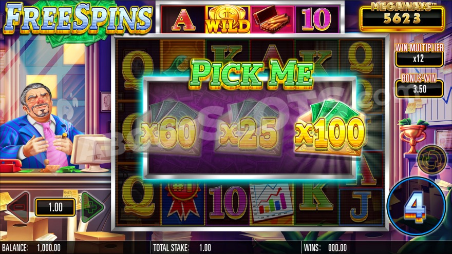 Payday Megaways bonus game with envelopes