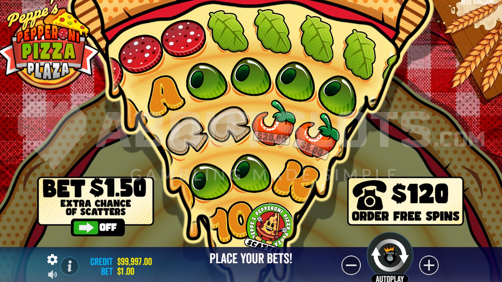 Pizza-shaped slot game with a unique grid layout