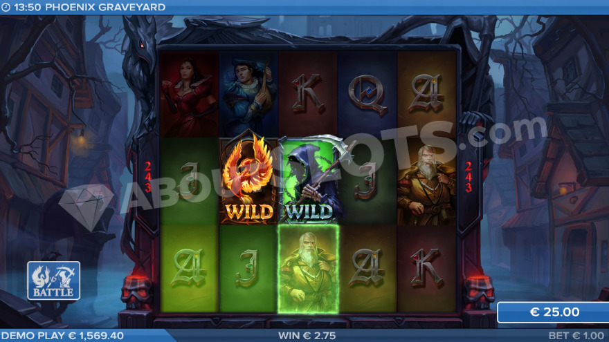 Phoenix Graveyard slot bonus feature activation screen
