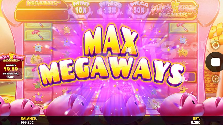 Piggy Bank Megaways cascading wins feature demonstration