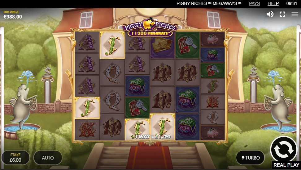 Gameplay of Piggy Riches Megaways slot