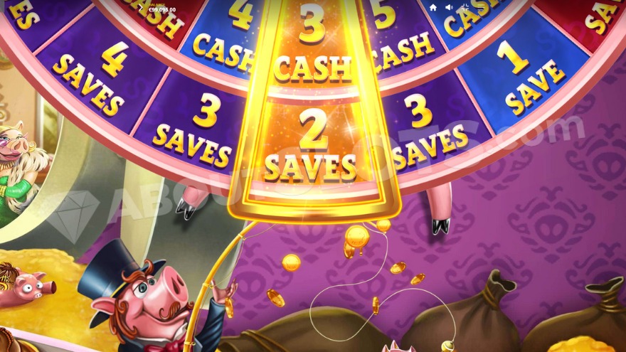 Bonus wheel offering cash prizes and holds