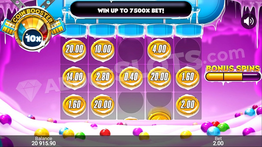 Screenshot of the bonus game feature