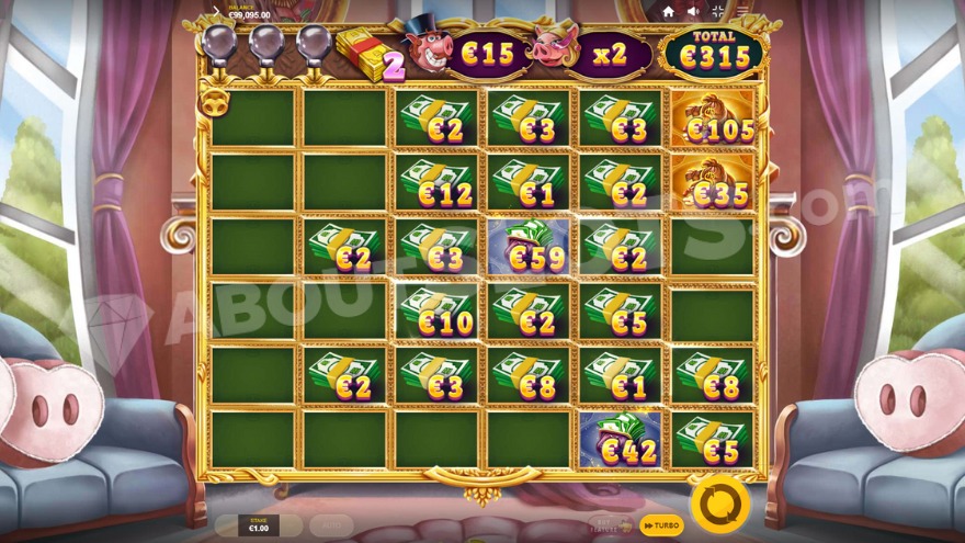 Hold and Respin feature with current total win of €315
