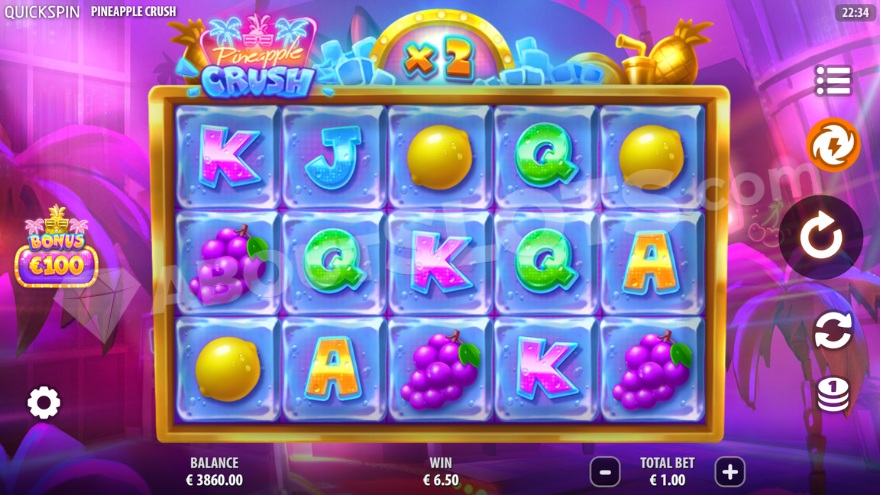 Screenshot of Pineapple Crush slot base game