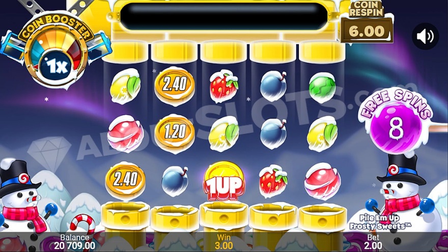 Screenshot of the free spins round