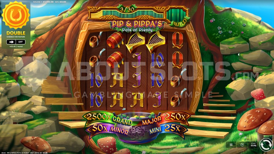 Pip & Pippa's Pots of Plenty base game screen