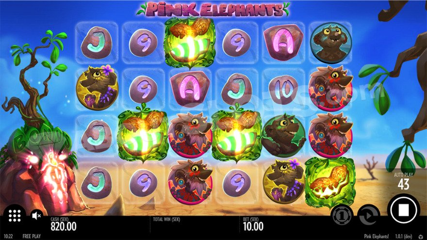 Bonus game activation with four scatter symbols on the reels.