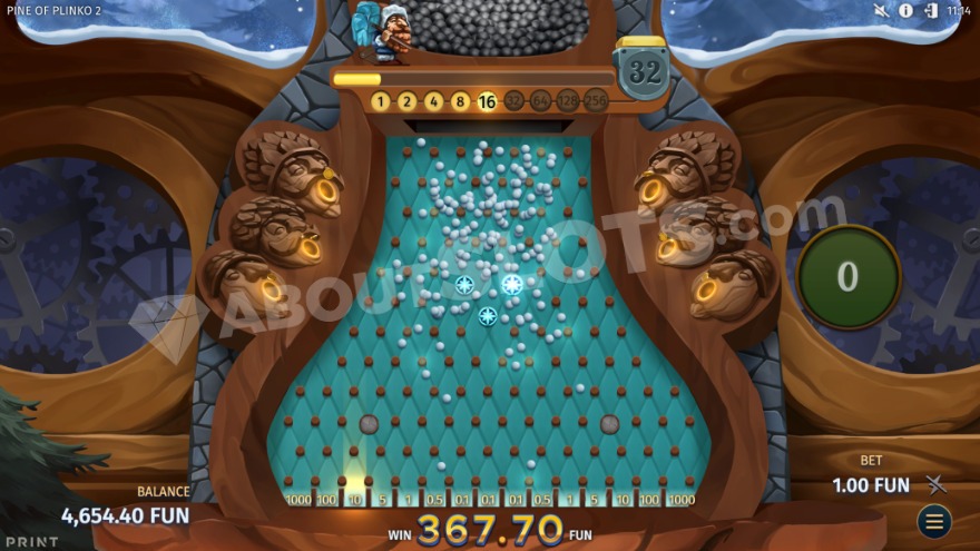 Plinko bonus game with massive numbers of falling balls