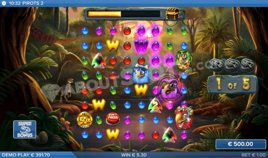 Super free spins mode screenshot in Pirots 2 slot game