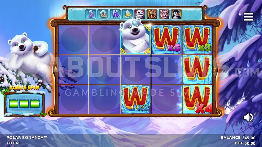 Polar Bonanza bonus feature showing the Polarmania special game mode