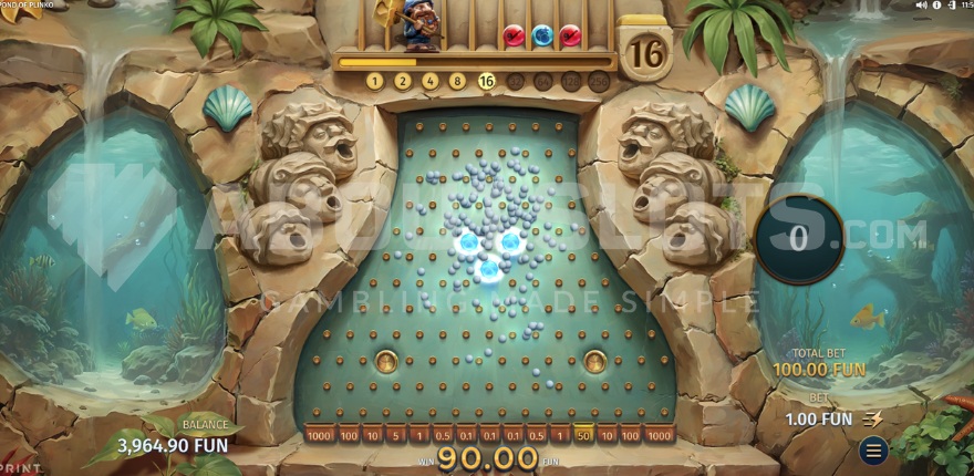 Screenshot of Plinko Bonus feature in action