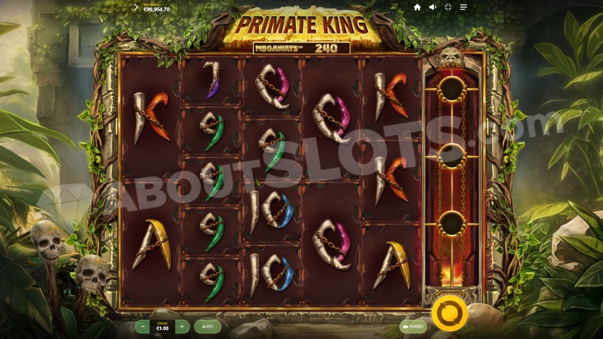 Base game with skull stakes visible on the left side of the screen.