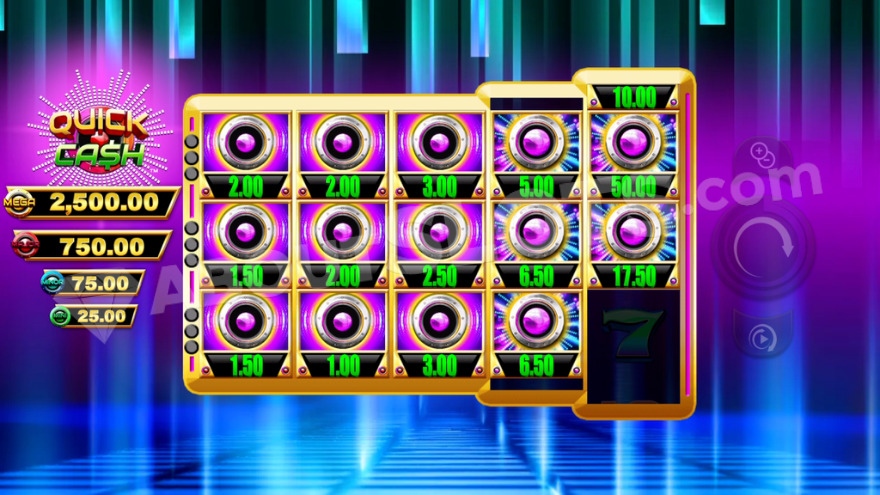 Quick Cash slot special symbols and paylines display