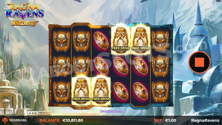 Four scatter symbols on the reels activating the bonus game.